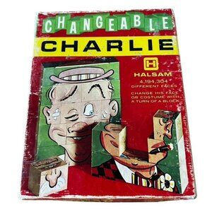 Vintage Changeable Charlie Blocks Toy